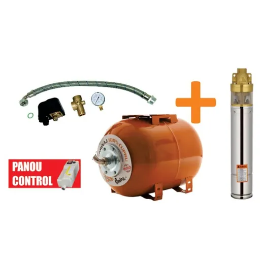 Kit Pompa + Hidrofor Ruris Dunarea 50 Litri, 750 W, 2.4 m3/h, H Refulare 60 m