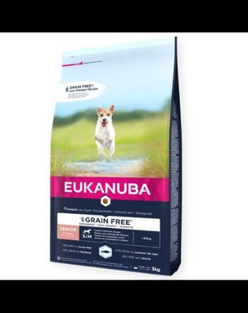 EUKANUBA Grain Free Senior Small/medium Ocean fish 3 kg hrana caini seniori talie mica/medie, bogat in peste oceanic