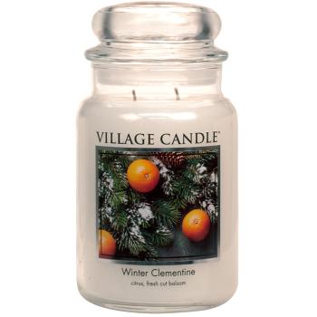 Village Candle Lumânare parfumată în sticlă Mandarină Festivă (Winter Clementine) 602 g