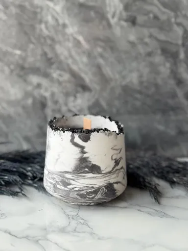 Lumanare, Glamour Candle 7TM, Beton, Gri/Alb