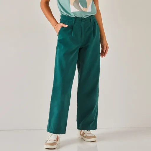 Pantaloni largi din twill pentru siluete delicate