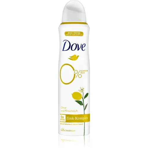 Dove 0% ALU Citrus and Peach deodorant cu o eficienta de 48 h Citrus & Peach 150 ml