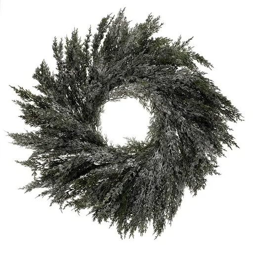 Ghirlanda artificială din tuia, diametru 70 cm,înzăpezită