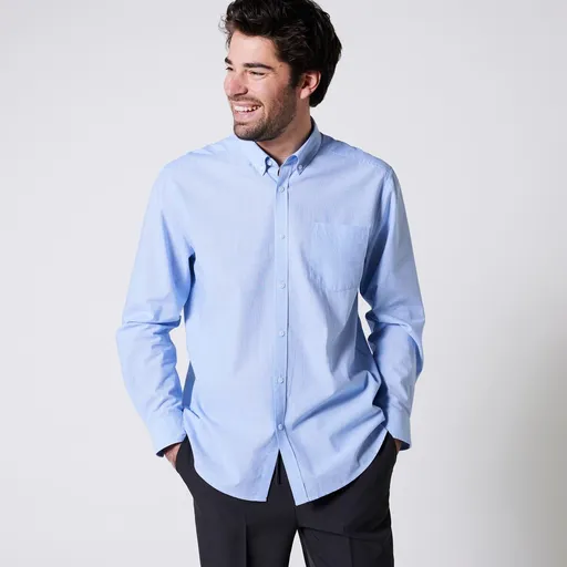 Cămașă oxford de culoare solidă cu mâneci lungi