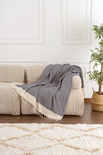 Cuvertura de pat, L'essentiel Maison, Baliksirti, Albastru indigo