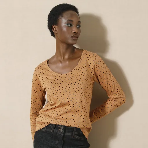 Tricou din bumbac organic cu imprimeu cu buline