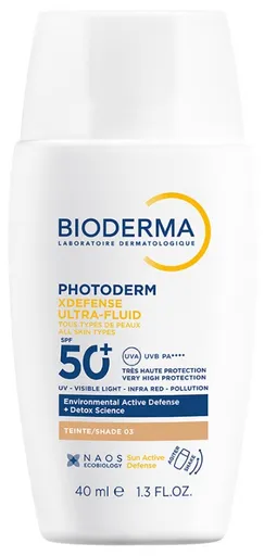 Bioderma Fluid de protecție nuanțat SPF 50+ Photoderm (XDefense Ultra-Fluid Tinted) 40 ml 03