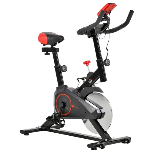 HOMCOM Bicicleta pentru Antrenament Aerobica cu Display LCD, Negru si Rosu | Aosom Romania