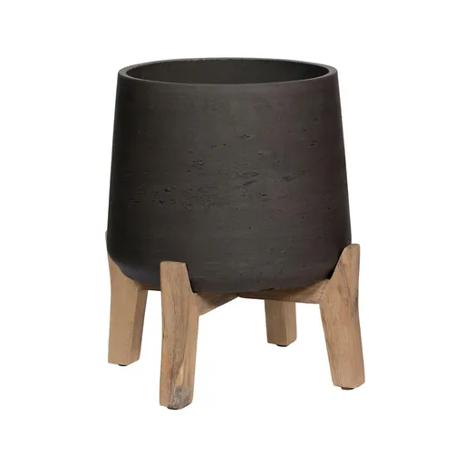 Pottery Pots Ghiveci de flori Patt pe picioare joase, culoare - negru antic, mai multe dimensiuni - PotteryPots Mărime: XL - v. 18,5 cm, ⌀ 19 cm / v.…