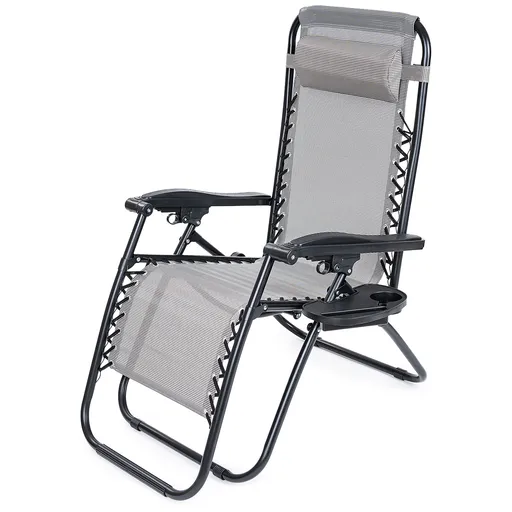 Scaun de plajă pentru grădină 4Home Relax, gri, gri