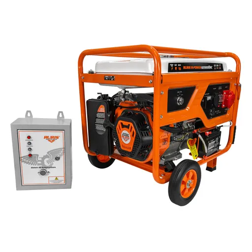 Generator de Curent, RURIS R-POWER, GE9000RC ATS - 7500W, 3 faze, Motor 15CP, AVR, ATS, Cupru, Benzina, Pornire Electrica si Telecomanda