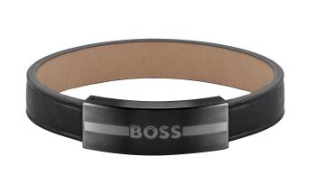 Hugo Boss Brățară fashion neagră din piele 1580490 19 cm