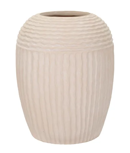 Vaza decorativa Mist, Mauro Ferretti, 30x38.5 cm, oxid de magneziu, crem