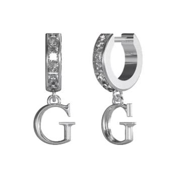 Guess Cercei eleganți din oțel cu cristale Huggie Me JUBE03148JWRHT/U