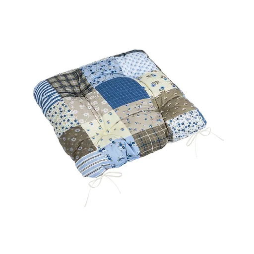 Bellatex Perna Adéla matlasată Patchwork albastră,40 x 40 cm