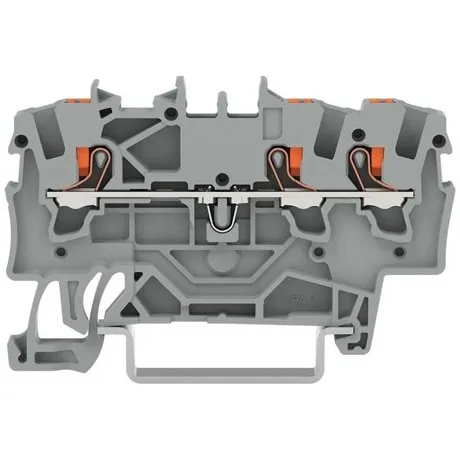 Clema sir de trecere Wago 2201-1301, 3 conexiuni, 1.5 mm, gri, TopJobs Push-In