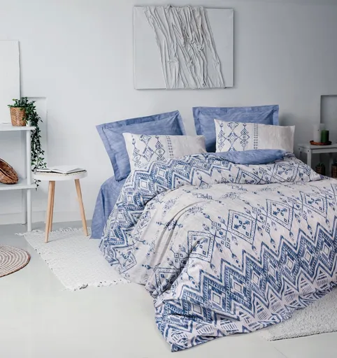 Lenjerie de pat dubla, L'essentiel Maison, Cleo, Albastru