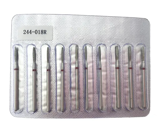 Bit pentru cuticule de diamant, flacara rotunjita, crestatura rosie 244-018R