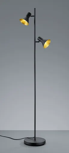 Lampadar Nina, RL, 33.5x23x144 cm, 28W, 2x E14, metal, negru/auriu