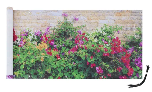 Folie paravan pentru balcon si gradina, Maximex, Flowers, 500x85 cm, plastic, multicolor
