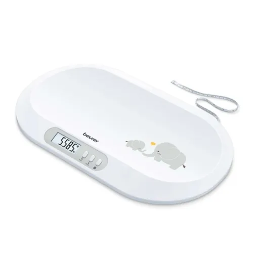 Cantar electronic pentru bebelusi Beurer BY 90, Smart, display LCD, Bluethooth, Max. greutate 20 kg, alb