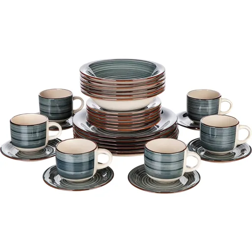 Set de masă Banquet 30-piese Spiral Blue, albastru