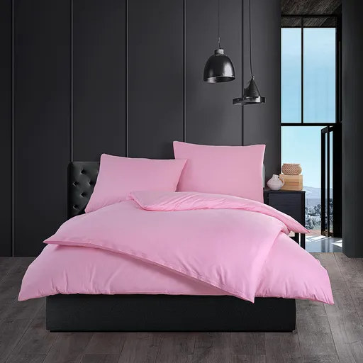 Lenjerie de pat din bumbac Color roz, 140 x 200cm, 70 x 90 cm