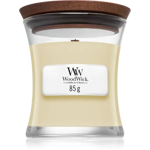 Woodwick White Teak lumânare parfumată cu fitil din lemn 85 g