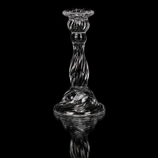 Sfeșnic de sticlă 16 cm pentru lumânare conică, transparent