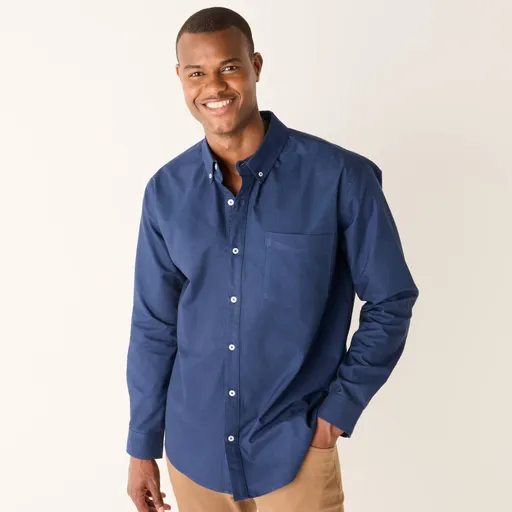 Cămașă simplă cu mânecă lungă, material Oxford