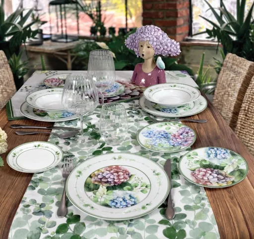 Serviciu de masa 18 piese, Brandani, Flora, portelan