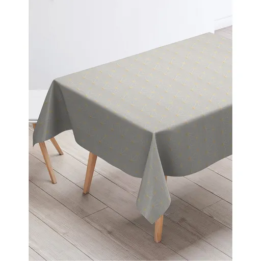 Față de masă cu modele geometrice metalice