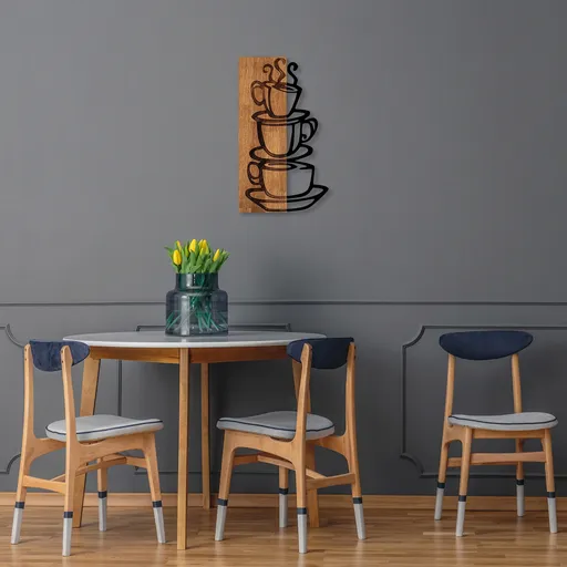 Decoratiune de perete, MA-296, Dimensiuni: 34 x 58 cm, Nuc / Negru