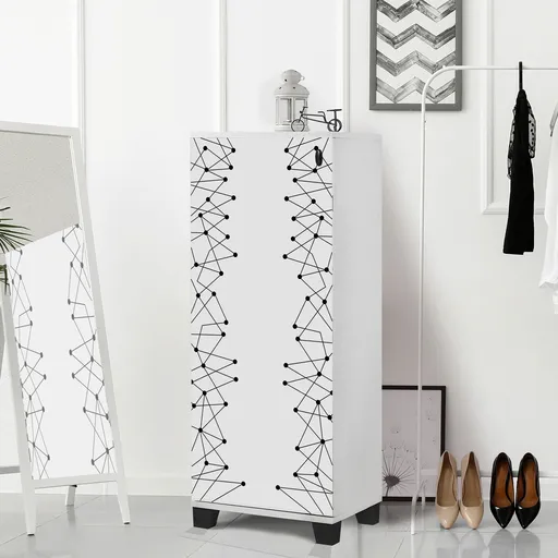 Pantofar, Hanah Home, Filinta 801, 50x127x38 cm, Alb/Negru