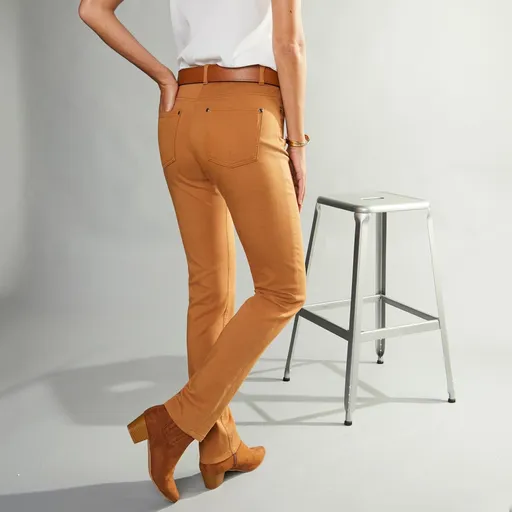 Pantaloni lungi slim de culoare uni