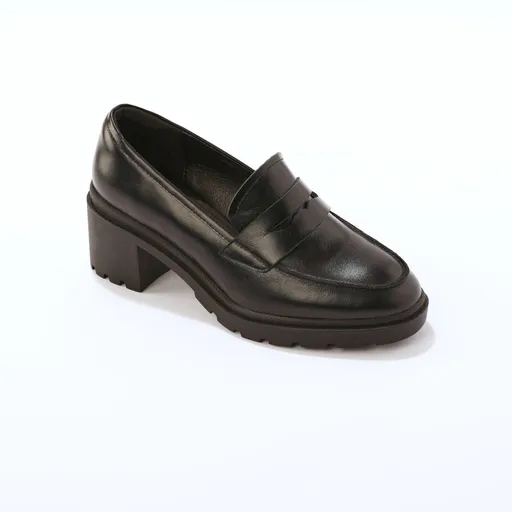 Mocasini din piele cu toc