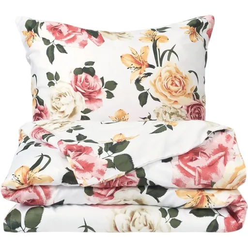 Lenjerie de pat Matex Satin Trandafiri cu crini , 140 x 200 cm, 70 x 90 cm