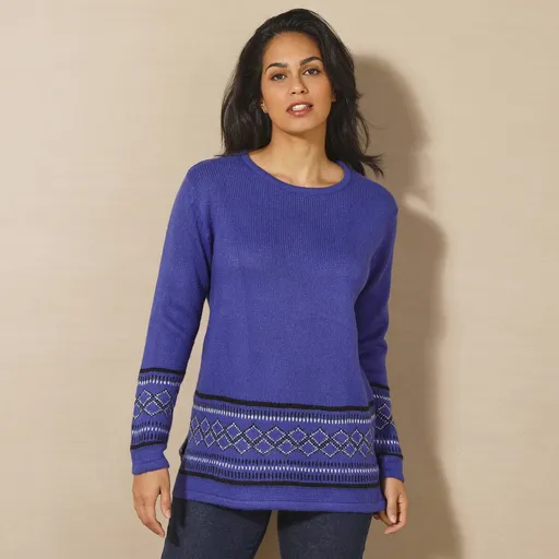 Pulover tunică cu model jacquard