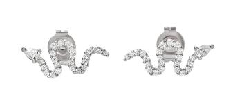 Emporio Armani Cercei din argint Șarpe cu zirconi EG3612040