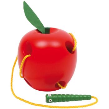 Small foot Threading Game Apple and Worm jucărie cu activități din lemn 3 y+ 2 buc