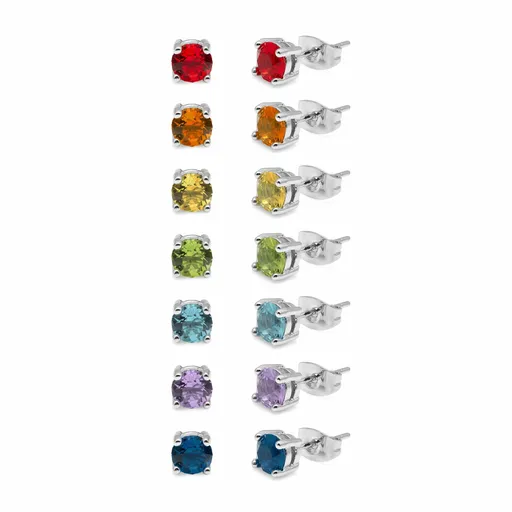 AURA Set sclipitor de cercei cu cristale colorate Preciosa PCAUCH001 (7 perechi de cercei)