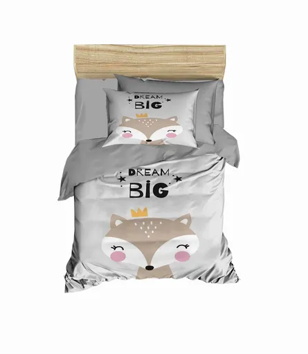 Lenjerie de pat pentru copii, L'essentiel Maison, PH1103, Gri / Alb / Bej