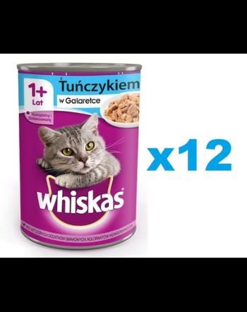 WHISKAS Adult conserve ton in aspic 12x400 g - hrana umeda completa pentru pisici adulte