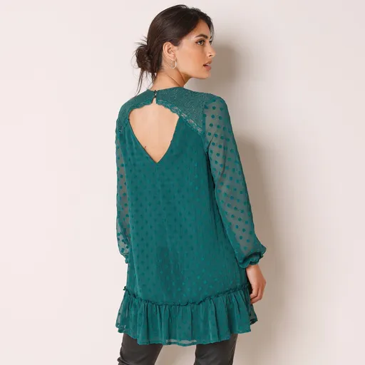 Tunică din voal brodat