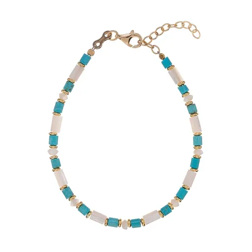 Alisia Brățară elegantă placată cu aur cu turcoaz și sidef AL4996.01.000
