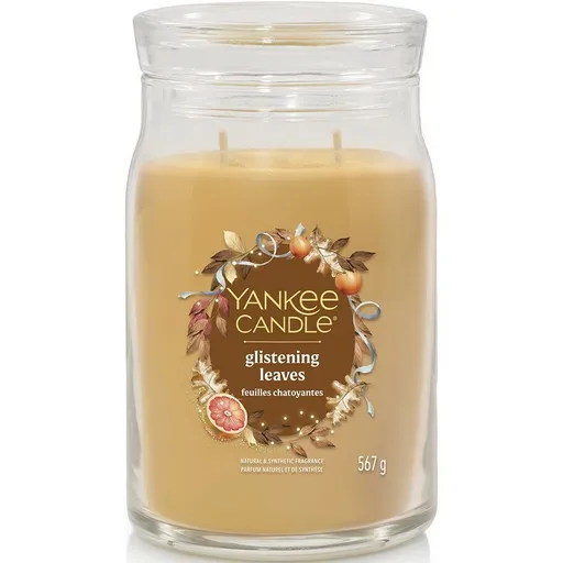 Lumânare parfumată mare Yankee Candle Signature Glistening Leaves, 567 g, L