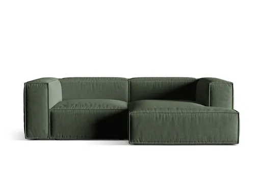 Coltar modular dreapta 3 locuri, Nuria-215, Micadoni Home, 252x147x72 cm, tesatura structurata chenille, verde moss