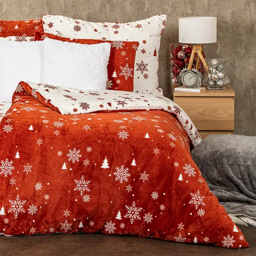 Lenjerie de pat din microflanel 4Home Happy winter, 140 x 220 cm, 70 x 90 cm