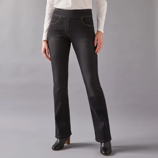 Colanți elastici tip bootcut pentru o siluetă mai scundă