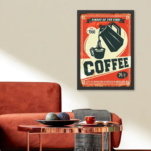 Tablou decorativ, Coffee 1960 (55 x 75), Polistiren, Multicolor
